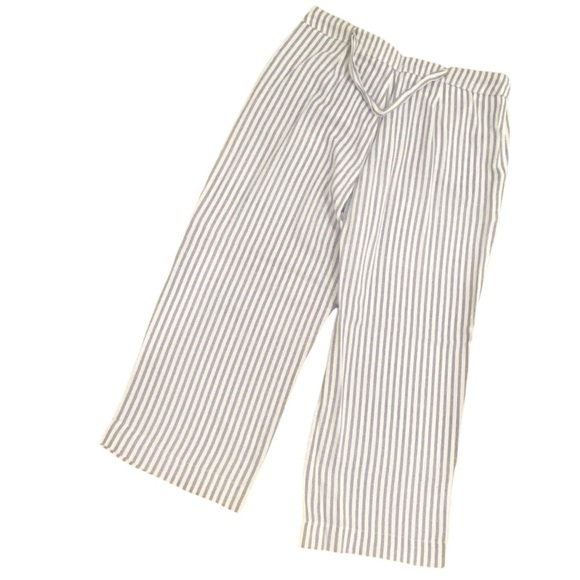 NWT Rag Poets 2 piece striped blue & white cropped pant & cap sleeve top medium - Picture 13 of 16